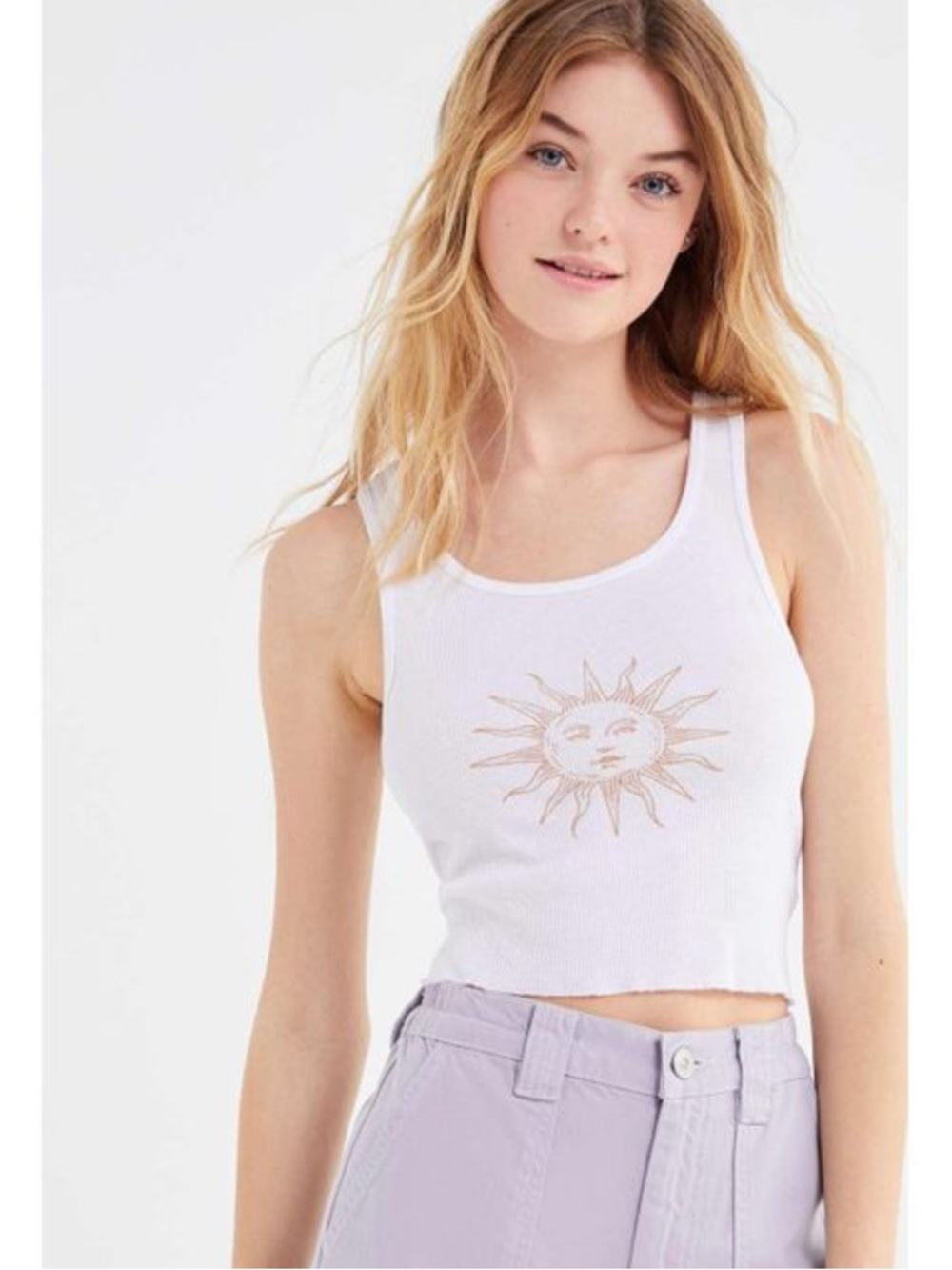 Truly Madly Deeply Sun Ribbed  Cropped Tank Top